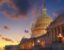 US Capitol building at sunset