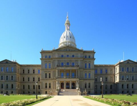 Michigan State Capitol on a sunny day